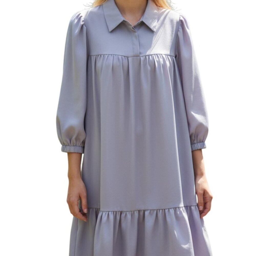 Purpose Passion Boutique Dress‎ Slate Blue Prairie Babydoll Small Cottage NWOT